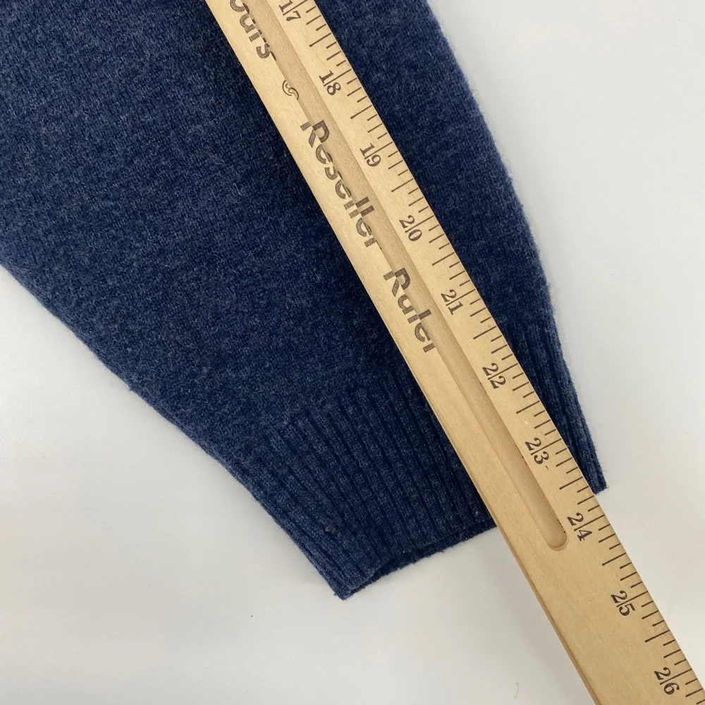 Jos. A. Bank Sweater Mens XXL Blue Lambswool Quarter 1/4 Zip Diamond Geometric